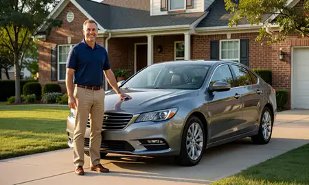 Customer with their delivered car in Louisville, Kentucky, United States