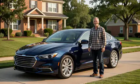 Car delivered to a driveway in Louisville, Kentucky, United States