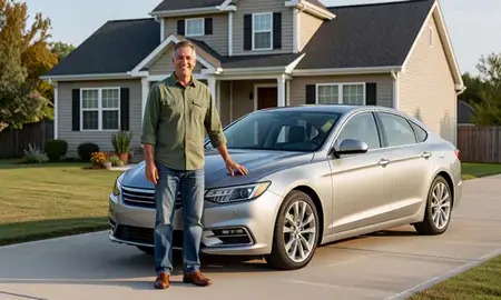 Customer with their delivered car in Madisonville, Kentucky, United States