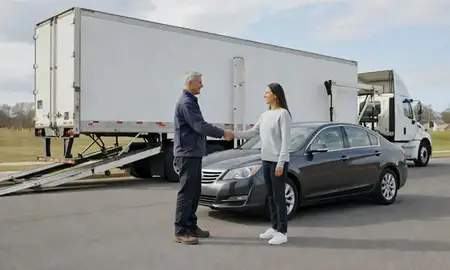 Vehicle owner beside their delivered car in Madisonville, Kentucky, United States