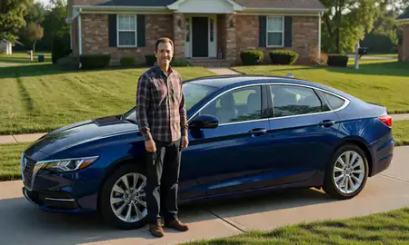 Car delivered to a driveway in Mount Washington, Kentucky, United States