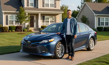 Customer with their delivered car in Murray, Kentucky, United States