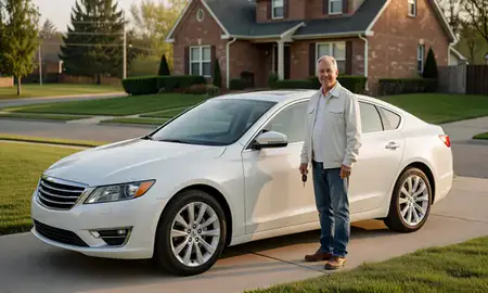 Car delivered to a driveway in Murray, Kentucky, United States