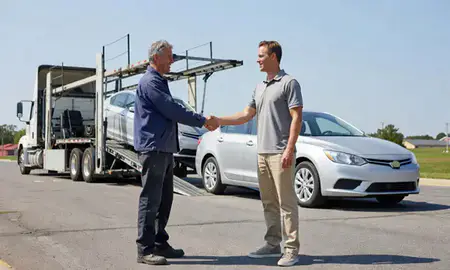 Vehicle owner beside their delivered car in Murray, Kentucky, United States