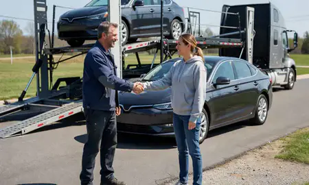 Vehicle owner beside their delivered car in Nicholasville, Kentucky, United States