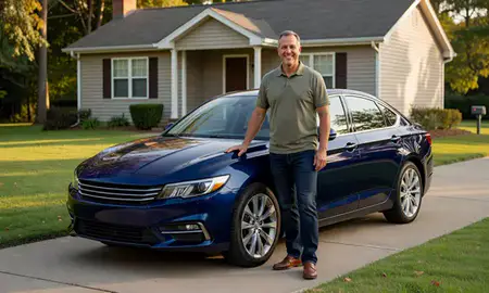 Customer with their delivered car in Owensboro, Kentucky, United States