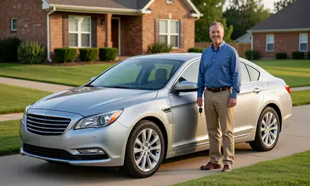 Car delivered to a driveway in Owensboro, Kentucky, United States