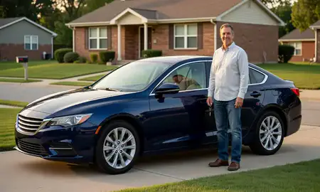 Car delivered to a driveway in Paducah, Kentucky, United States
