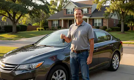 Car delivered to a driveway in Radcliff, Kentucky, United States