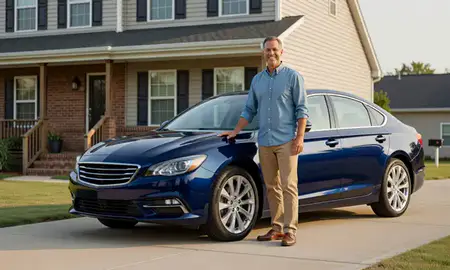 Customer with their delivered car in Richmond, Kentucky, United States