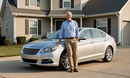 Customer with their delivered car in Shively, Kentucky, United States