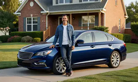 Customer with their delivered car in St. Matthews, Kentucky, United States