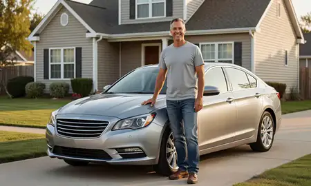 Customer with their delivered car in Winchester, Kentucky, United States