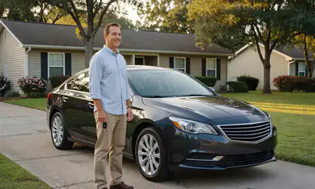 Car delivered to a driveway in Louisiana, United States