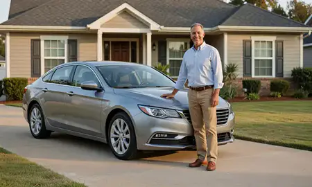 Customer with their delivered car in Alexandria, Louisiana, United States