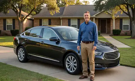 Car delivered to a driveway in Alexandria, Louisiana, United States