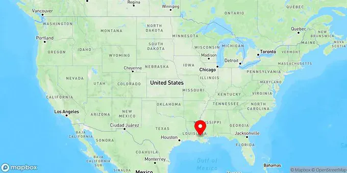 Map of Baton Rouge, Louisiana, United States