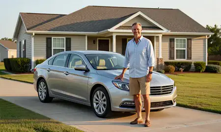 Customer with their delivered car in Bayou Cane, Louisiana, United States
