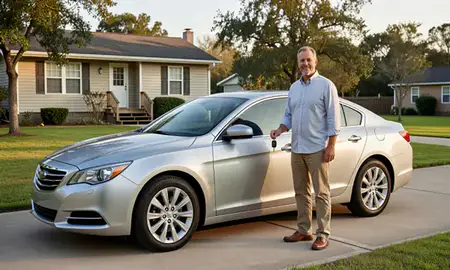 Car delivered to a driveway in Bayou Cane, Louisiana, United States