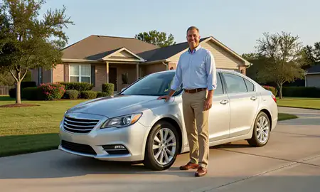 Customer with their delivered car in Bossier City, Louisiana, United States