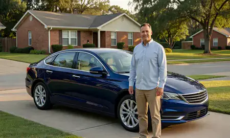 Car delivered to a driveway in Central, Louisiana, United States