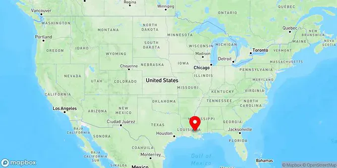 Map of Central, Louisiana, United States