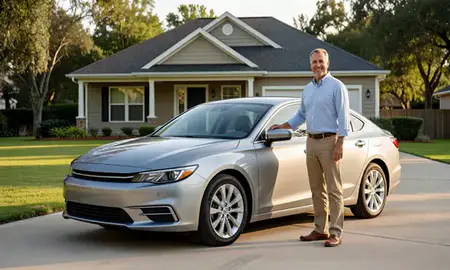 Customer with their delivered car in Chalmette, Louisiana, United States