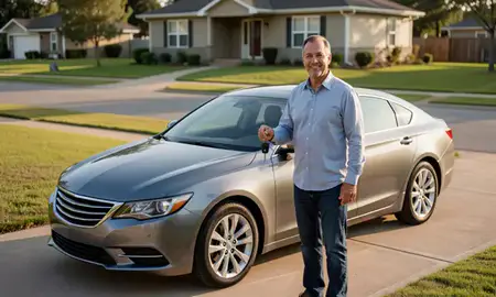 Car delivered to a driveway in Estelle, Louisiana, United States