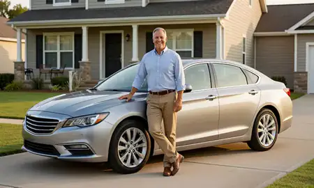 Customer with their delivered car in Gretna, Louisiana, United States
