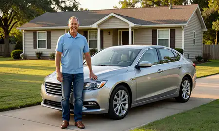 Customer with their delivered car in Hammond, Louisiana, United States