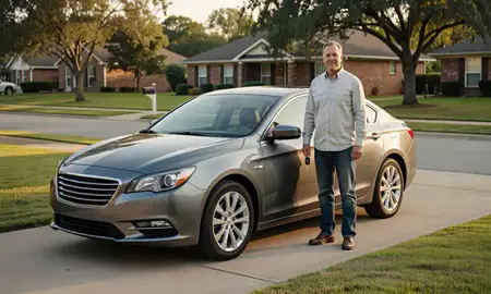 Car delivered to a driveway in Hammond, Louisiana, United States