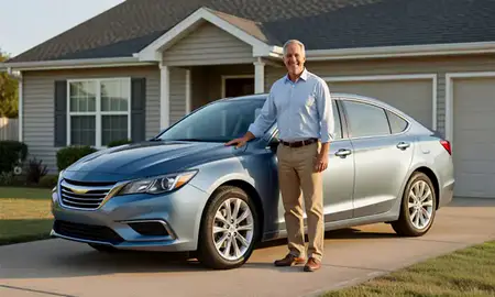 Customer with their delivered car in Harvey, Louisiana, United States