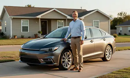 Customer with their delivered car in Houma, Louisiana, United States