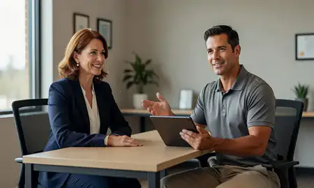 Customer discussing car shipping options in Houma, Louisiana, United States