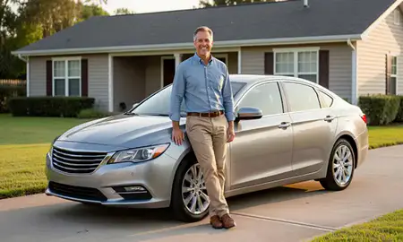 Customer with their delivered car in Lake Charles, Louisiana, United States