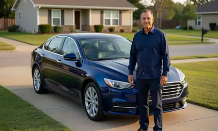 Car delivered to a driveway in Laplace, Louisiana, United States