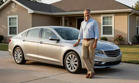 Customer with their delivered car in Marrero, Louisiana, United States