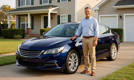 Customer with their delivered car in Monroe, Louisiana, United States