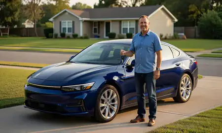Car delivered to a driveway in Prairieville, Louisiana, United States