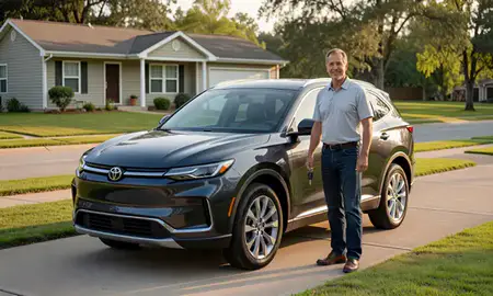 Car delivered to a driveway in Slidell, Louisiana, United States