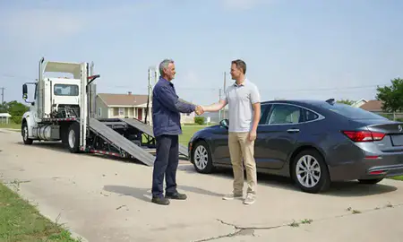 Vehicle owner beside their delivered car in Sulphur, Louisiana, United States