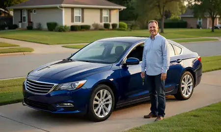 Car delivered to a driveway in Terrytown, Louisiana, United States