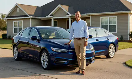 Customer with their delivered car in Zachary, Louisiana, United States