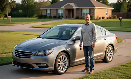 Car delivered to a driveway in Zachary, Louisiana, United States