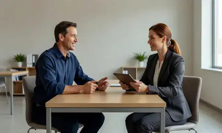 Customer discussing car shipping options in Augusta, Maine, United States