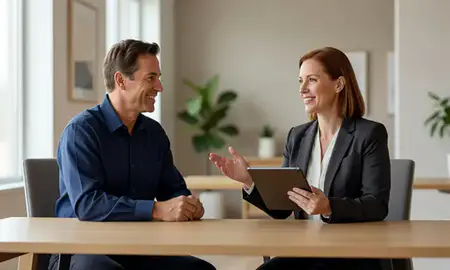 Customer discussing car shipping options in Portland, Maine, United States