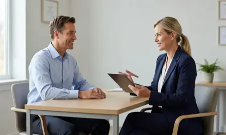 Customer discussing car shipping options in Sanford, Maine, United States