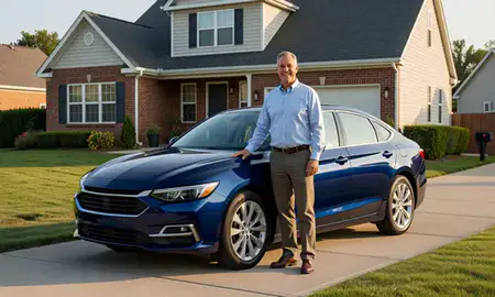 Customer with their delivered car in Bel Air South, Maryland, United States