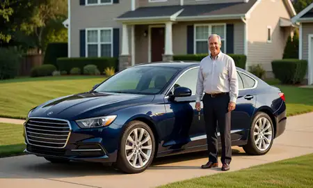 Car delivered to a driveway in Bel Air South, Maryland, United States