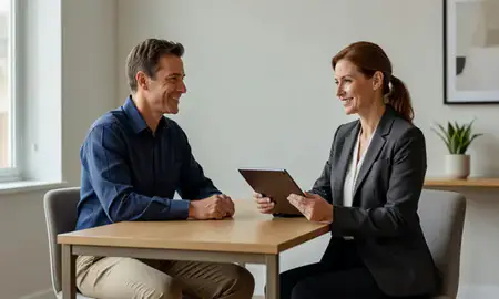 Customer discussing car shipping options in Catonsville, Maryland, United States